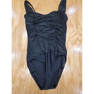 Aqua Green women's swimsuit one piece sleeveless Black Size M A38